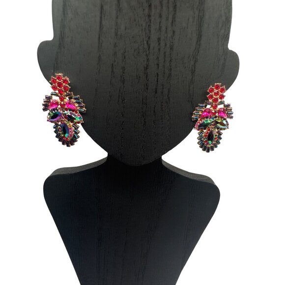 2/$24 Colorful Statement Crystal Drop Earrings - Picture 2 of 6
